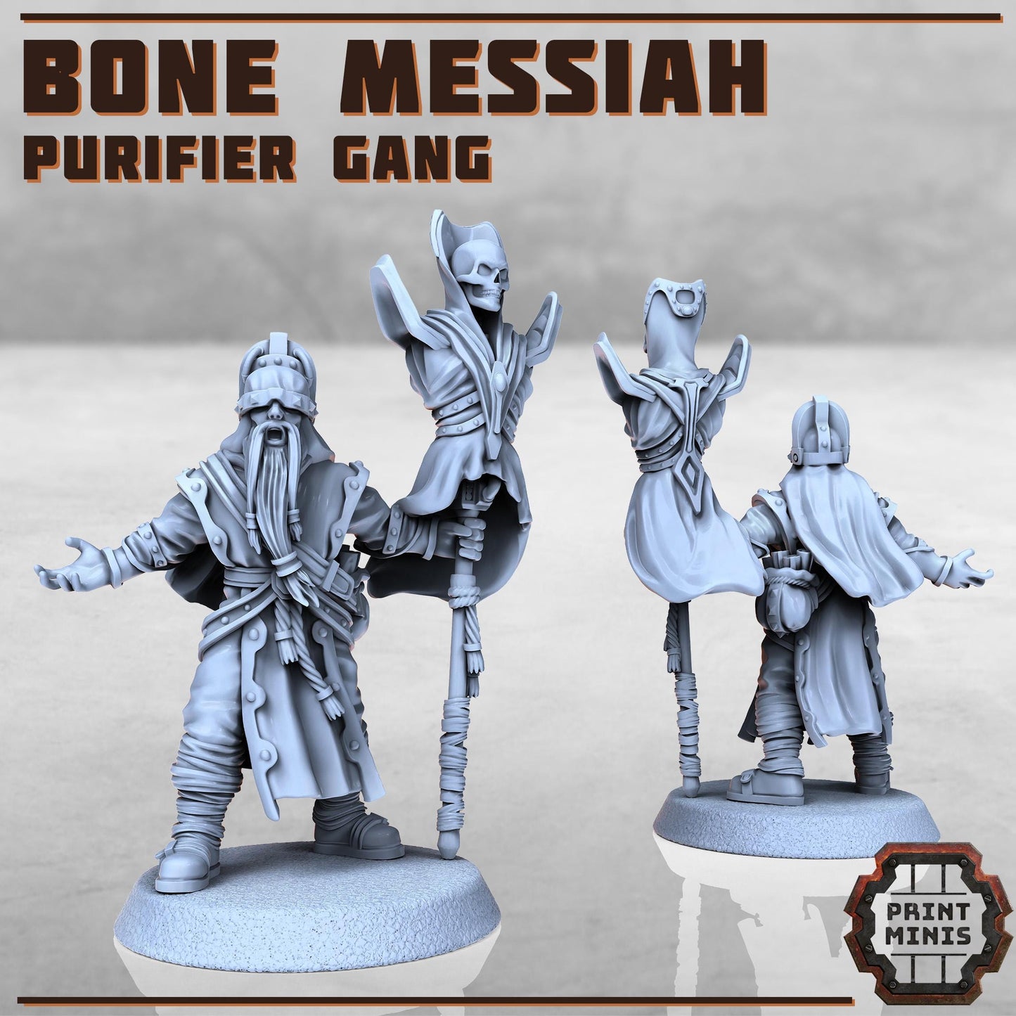 The Bone Messiah - Purifier Gang -  Sci-Fi Grimdark City Skirmish Warfare Purifier Mercenaries by Print Minis