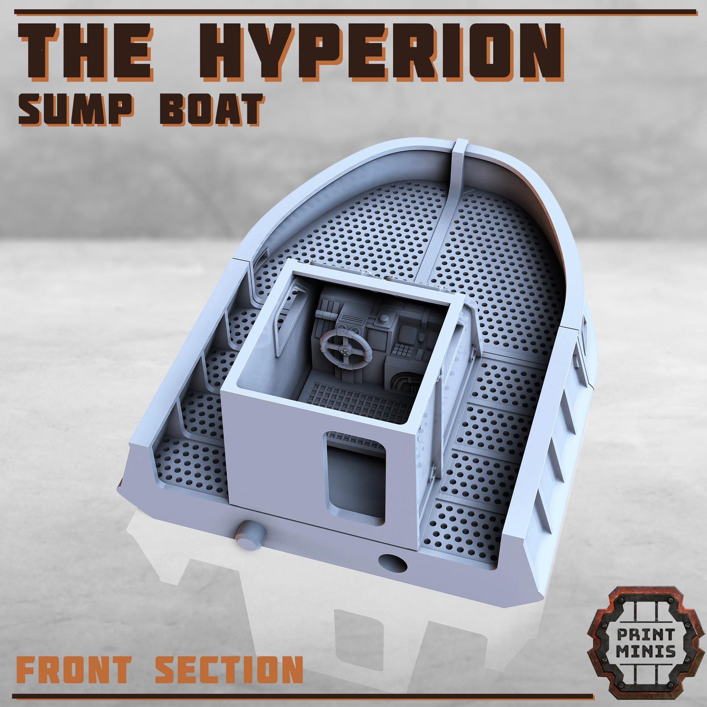 The Hyperion - Sump Boat - Sci-Fi City Skirmish Wargaming Terrain by Print Minis