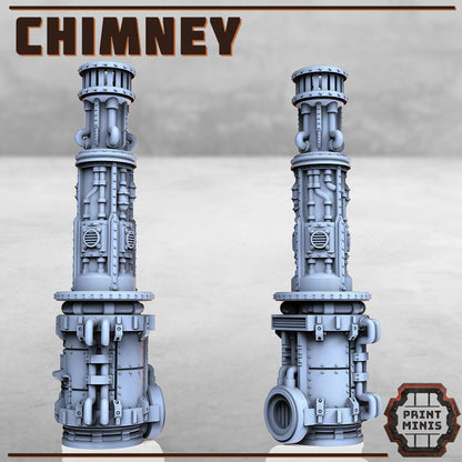 Industrial Chimney - Sci-Fi Space Industrial Terrain by Print Minis