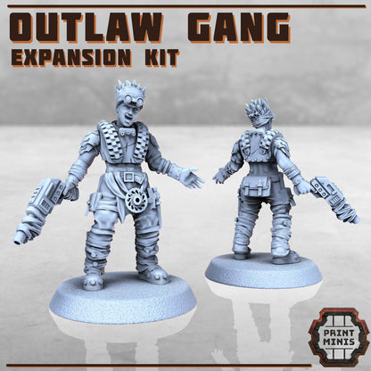 Outlaw Gang Expansion - Outcast Gangers - Sci-Fi Grimdark Mercenaries by Print Minis