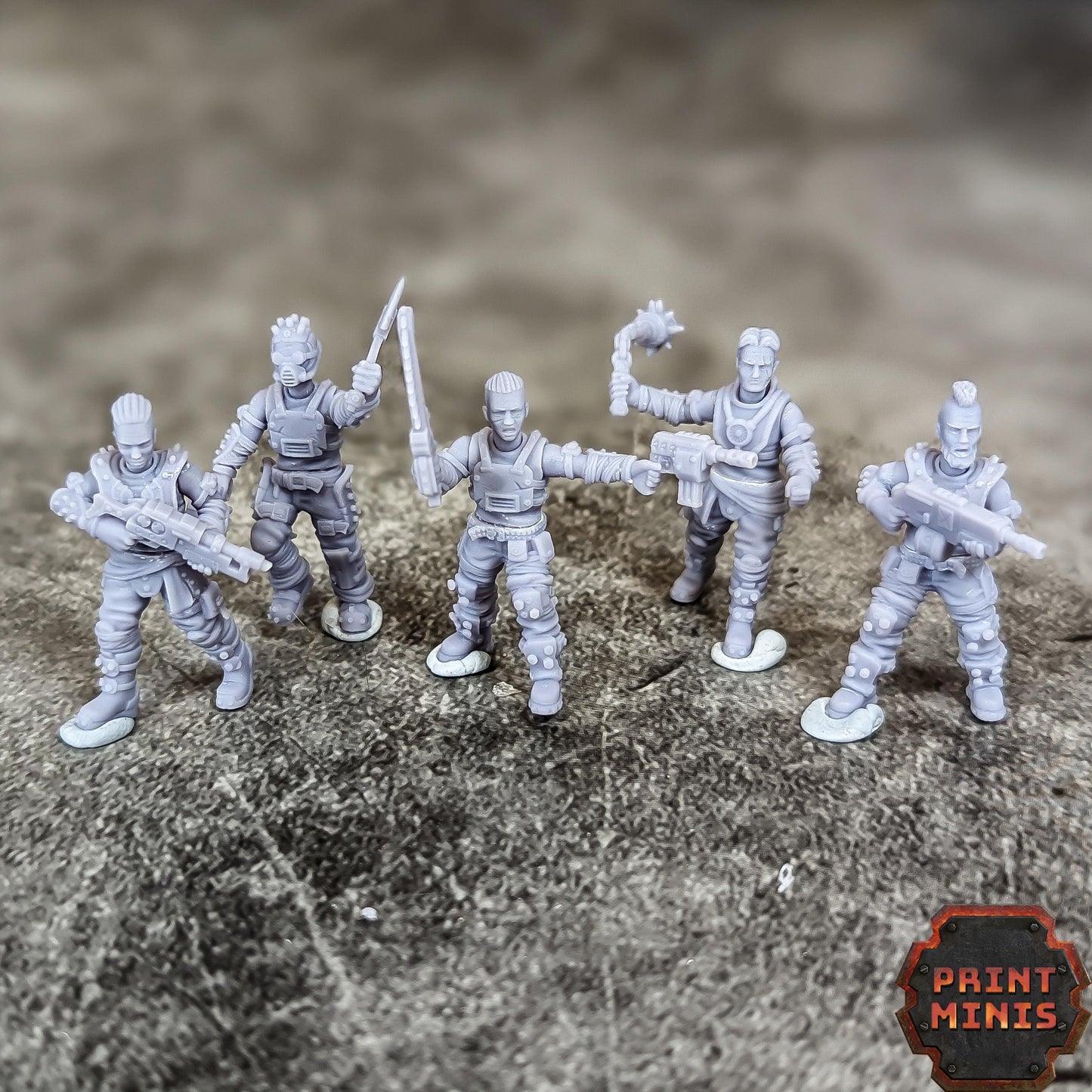 Outlaw Gang - Outcast Gangers - Sci-Fi Grimdark Mercenaries by Print Minis