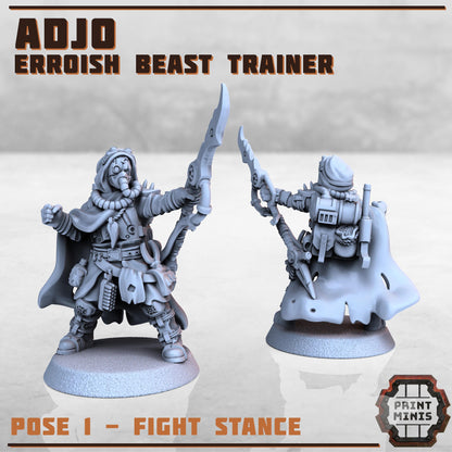 Erroish Beast Trainer and Sand Sprinters -  Sci-Fi Grimdark Mercenaries by Print Minis