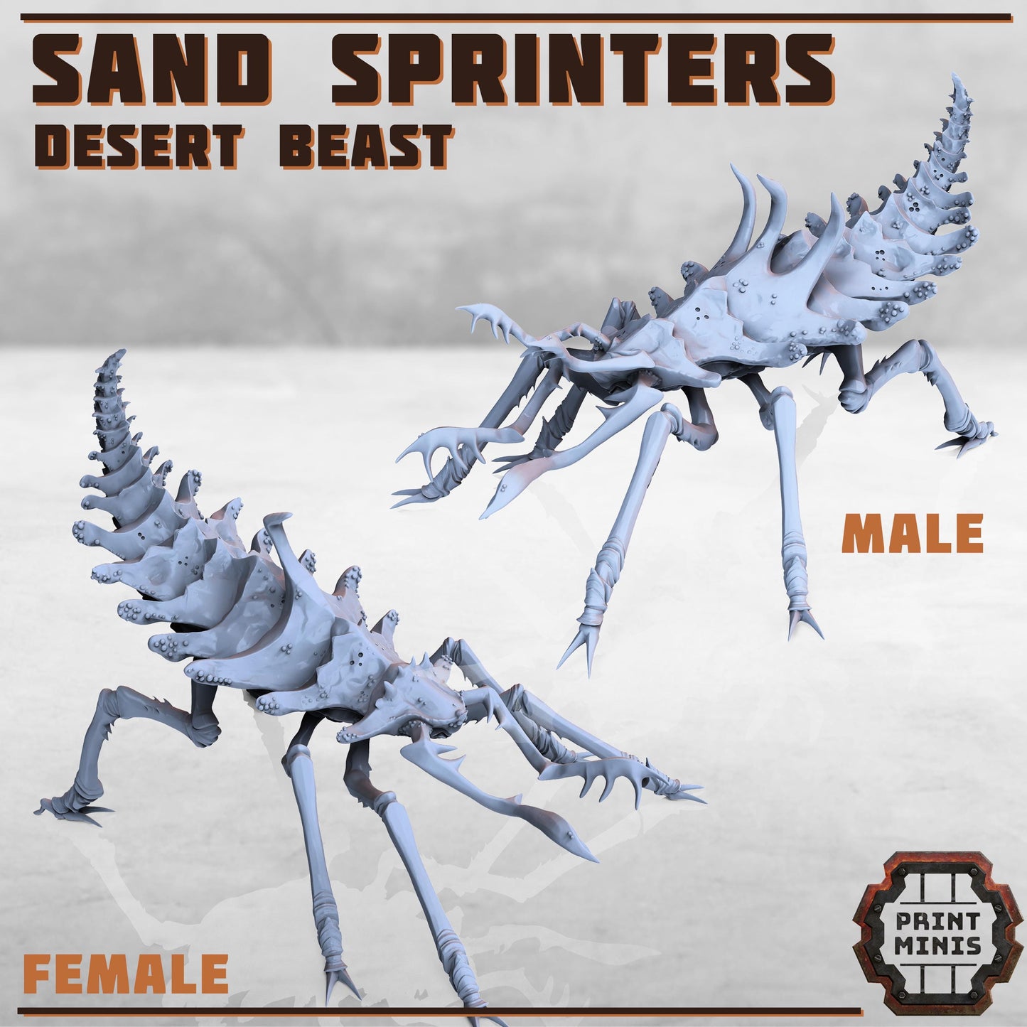 Erroish Beast Trainer and Sand Sprinters -  Sci-Fi Grimdark Mercenaries by Print Minis