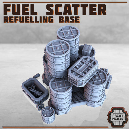 Crates and Barrels Scatter - Refuelling Base - Sci-Fi Space Industrial Terrain by Print Minis