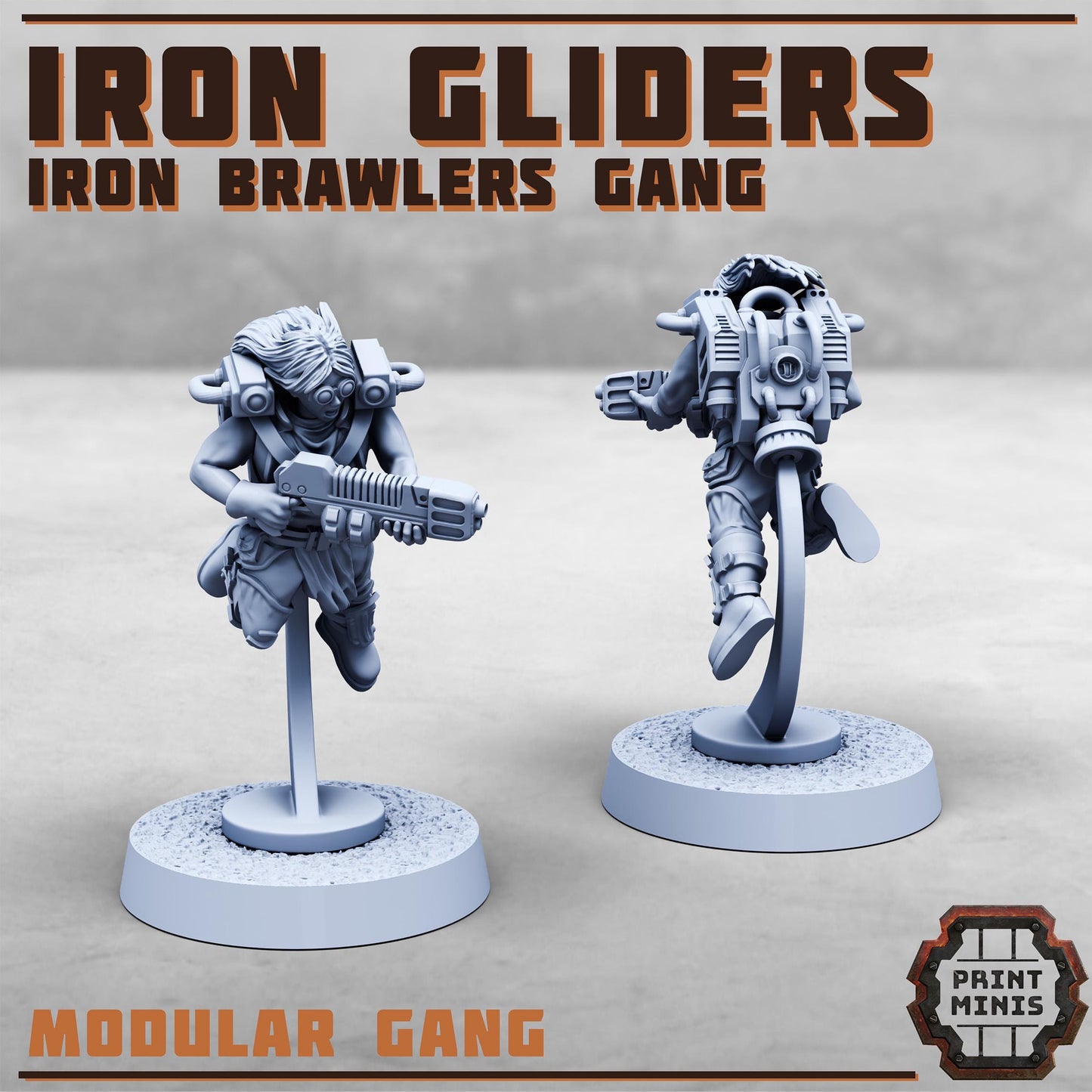 Iron Gliders - Iron Brawlers Gang -  Sci-Fi Grimdark Miner Gang Mercenaries by Print Minis