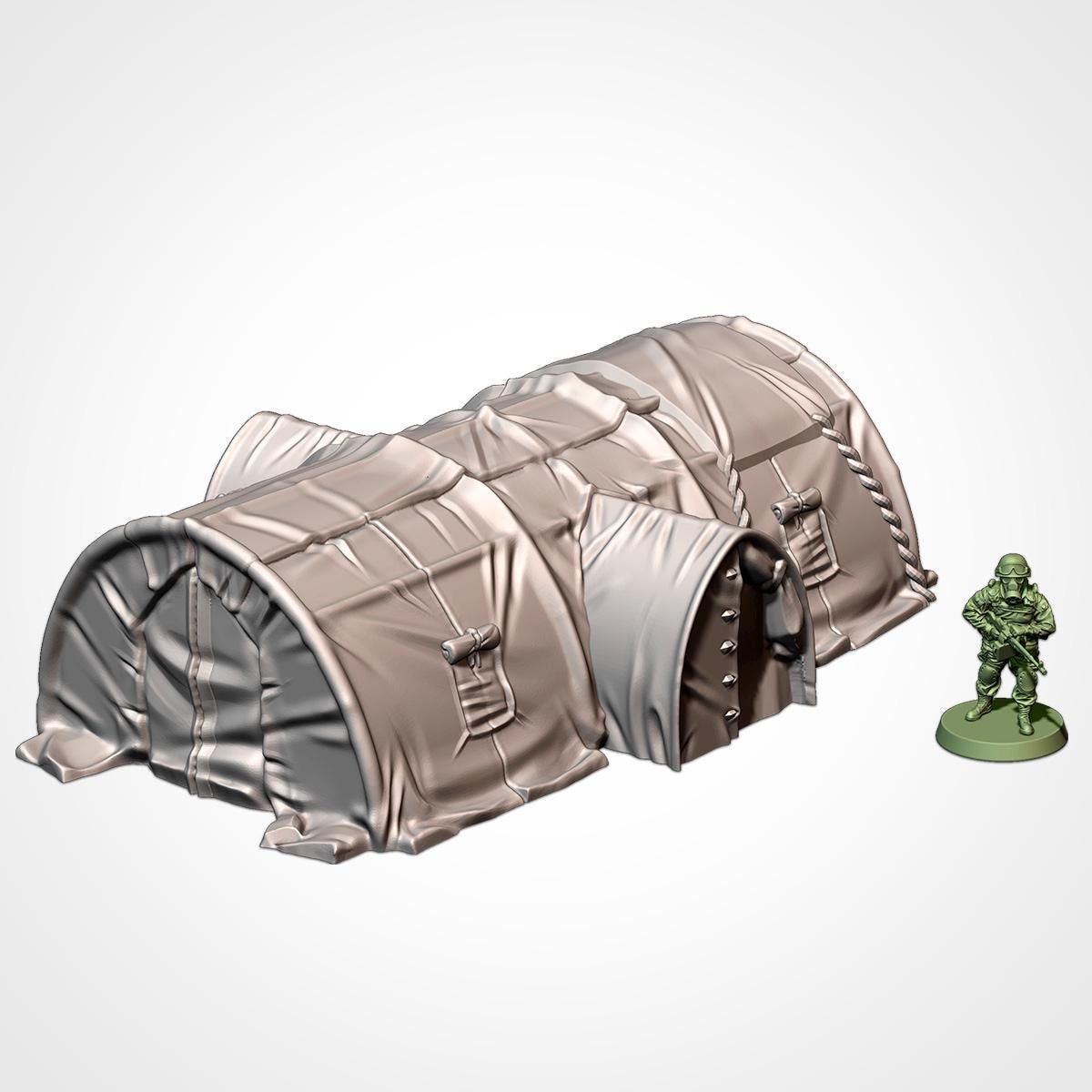 MILITARY BARRACKS Txarli Factory Battlefield Building modular Tent Set, Perfect for Tabletop Wargames