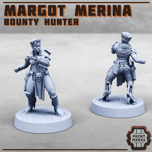 Margot Merina - Bounty Hunter -  Sci-Fi Grimdark Miner Gang Mercenaries by Print Minis