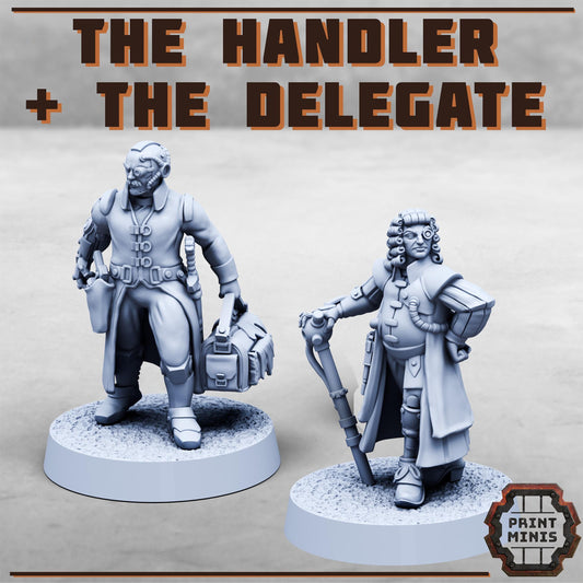 The Handler + The Delegate -  Sci-Fi Grimdark Mercenaries by Print Minis