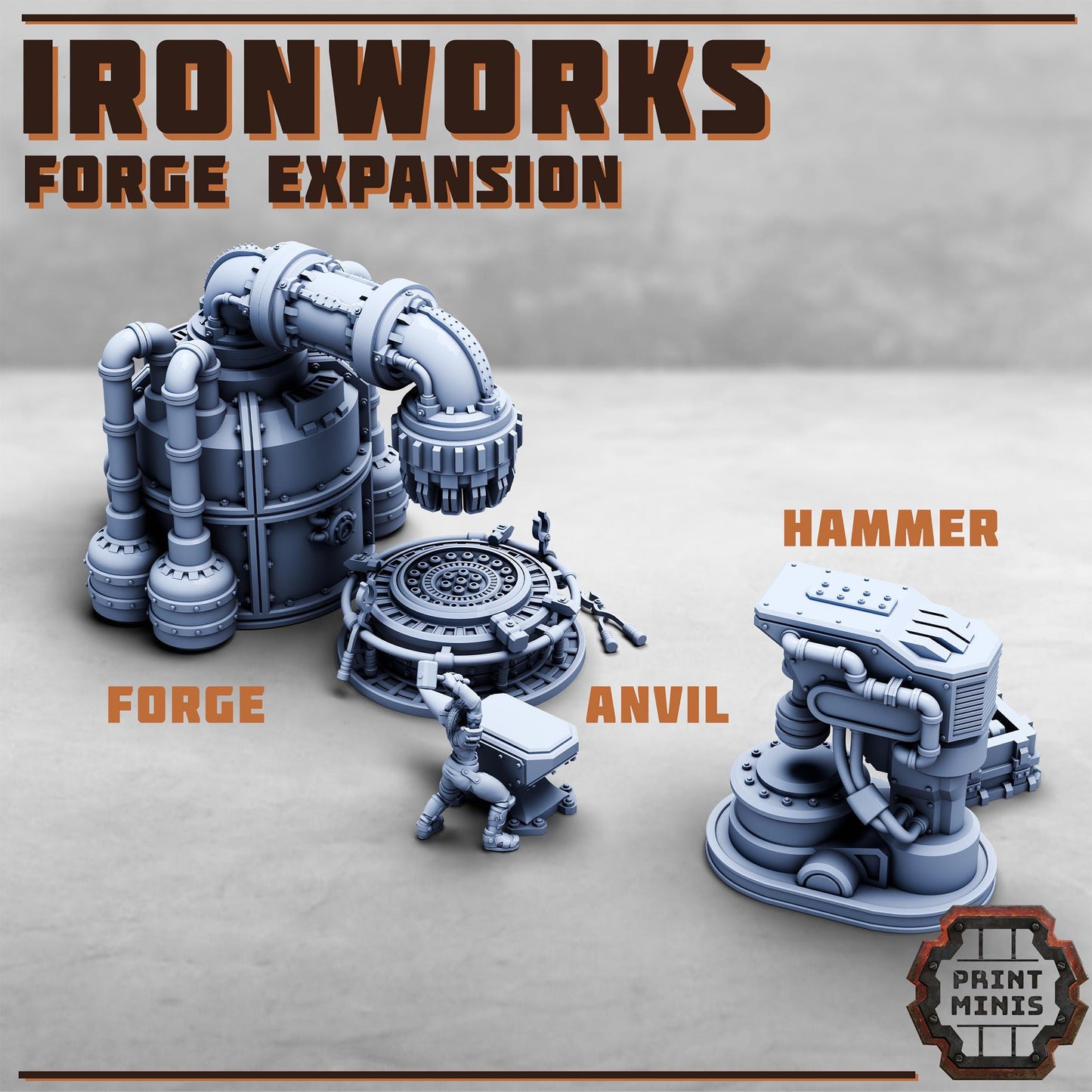 Forge Works - Ironworks Expansion - Sci-Fi Space Industrial Terrain by Print Minis