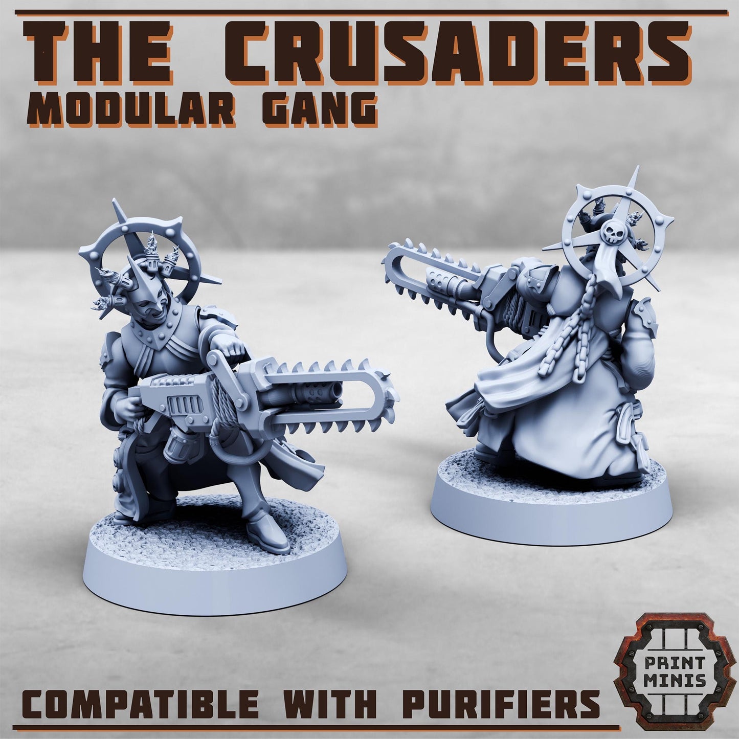 The Crusaders - Purifier Gang -  Sci-Fi Grimdark City Skirmish Warfare Purifier Mercenaries by Print Minis