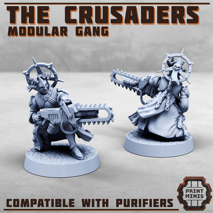 The Crusaders - Purifier Gang -  Sci-Fi Grimdark City Skirmish Warfare Purifier Mercenaries by Print Minis