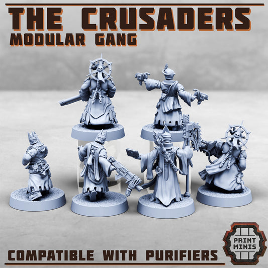 The Crusaders - Purifier Gang -  Sci-Fi Grimdark City Skirmish Warfare Purifier Mercenaries by Print Minis