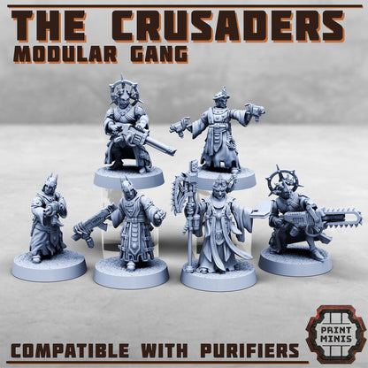 The Crusaders - Purifier Gang -  Sci-Fi Grimdark City Skirmish Warfare Purifier Mercenaries by Print Minis