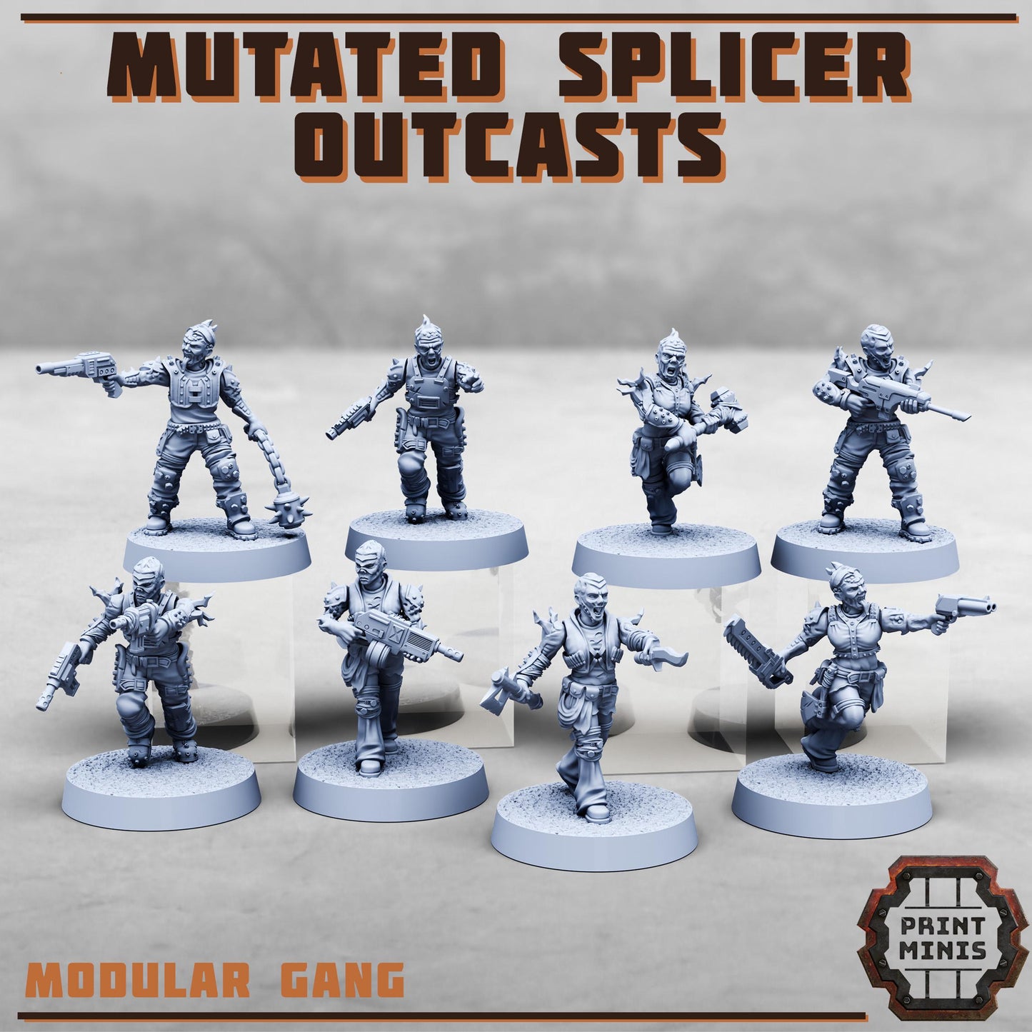 Mutated Splicer Outcast Gang -  Sci-Fi Grimdark Splicers by Print Minis