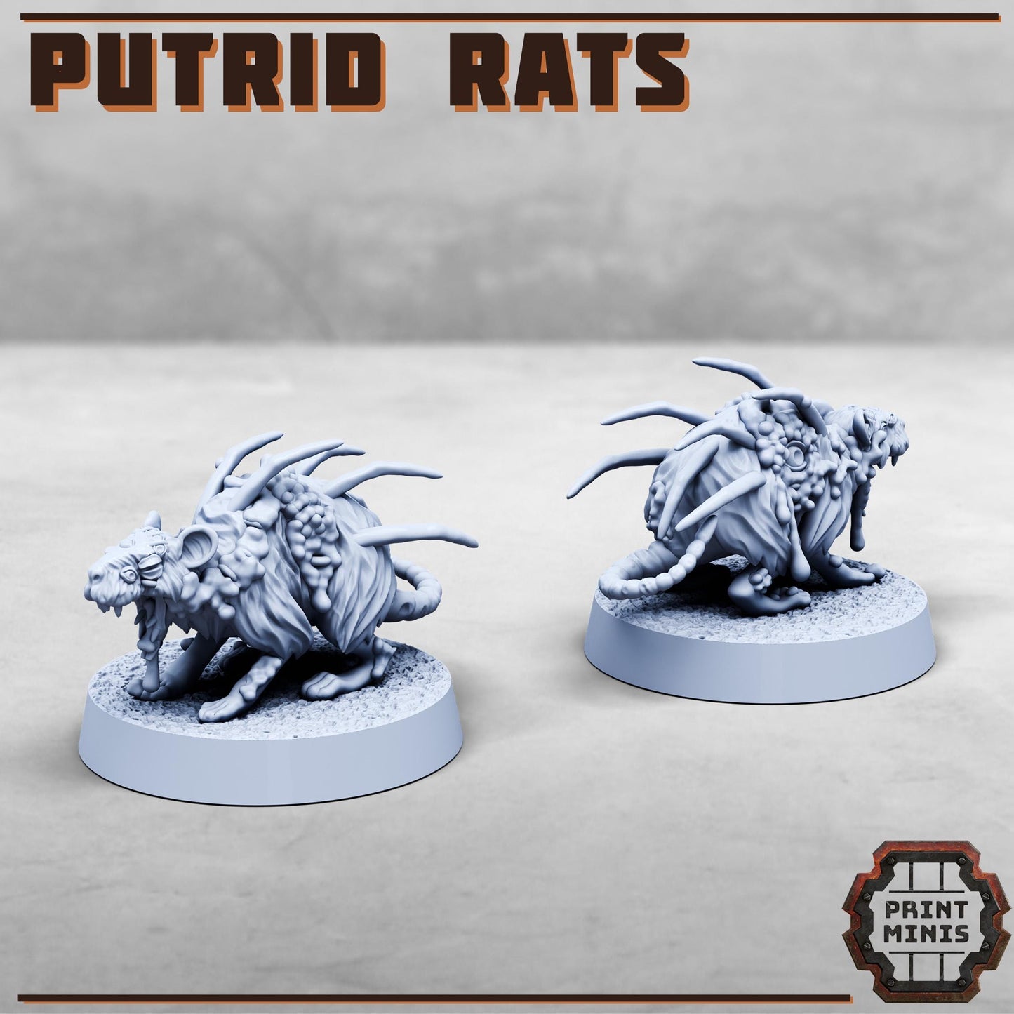 Putrid Mutated Rats x5 -  Sci-Fi Grimdark Splicers by Print Minis