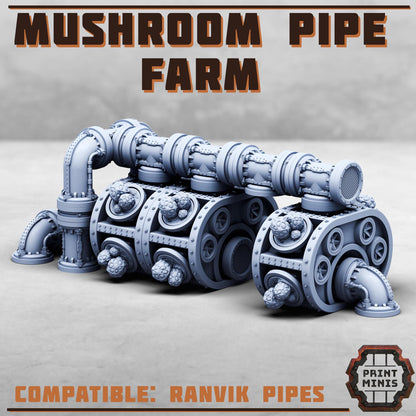 Mushroom Pipe Farm - Sci-Fi Space Industrial Terrain by Print Minis
