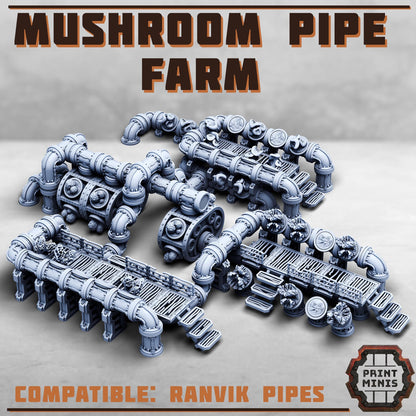 Mushroom Pipe Farm - Sci-Fi Space Industrial Terrain by Print Minis