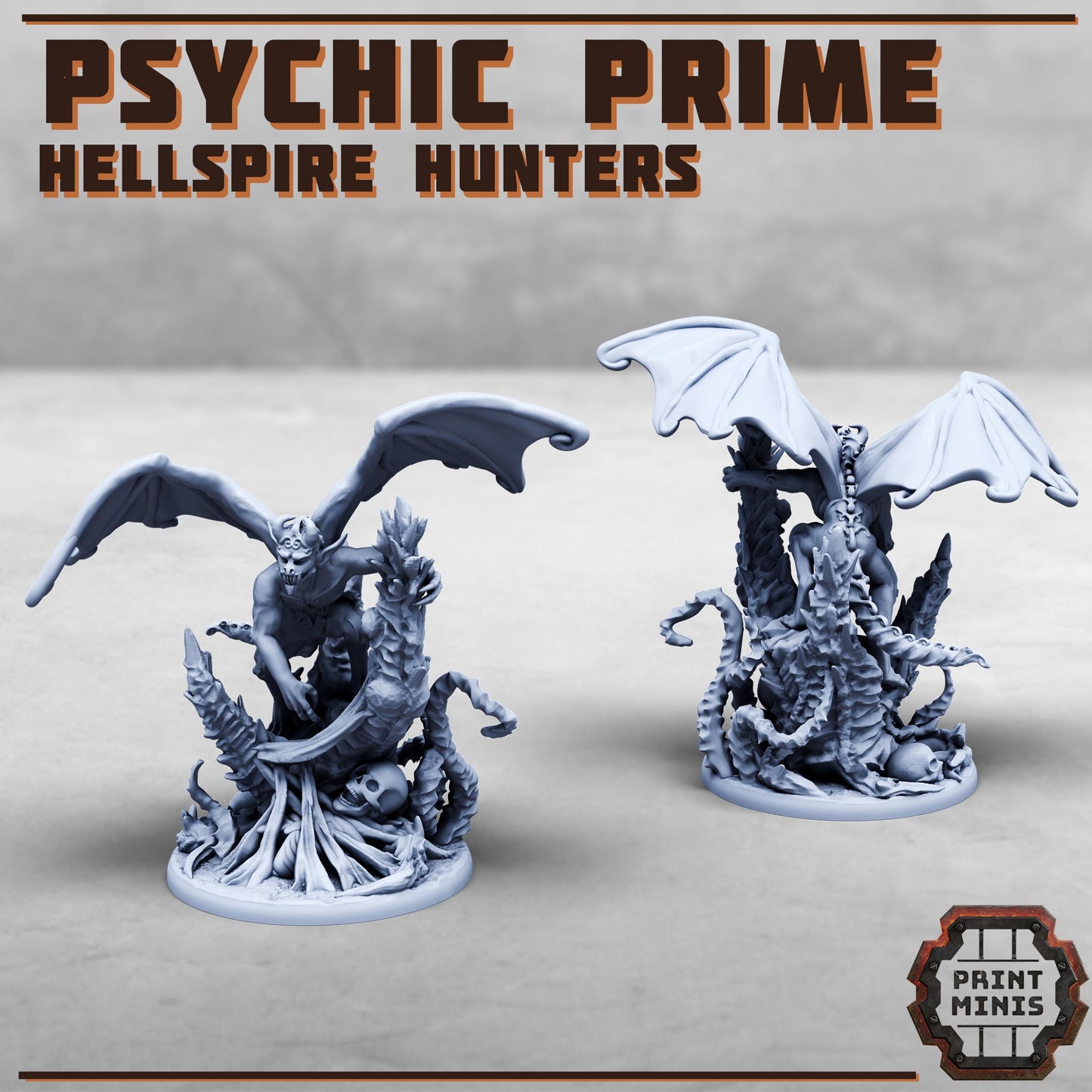 Ohass Hellspire Hunter w/ Psychic Prime -  Sci-Fi Grimdark Mutant Hunters by Print Minis