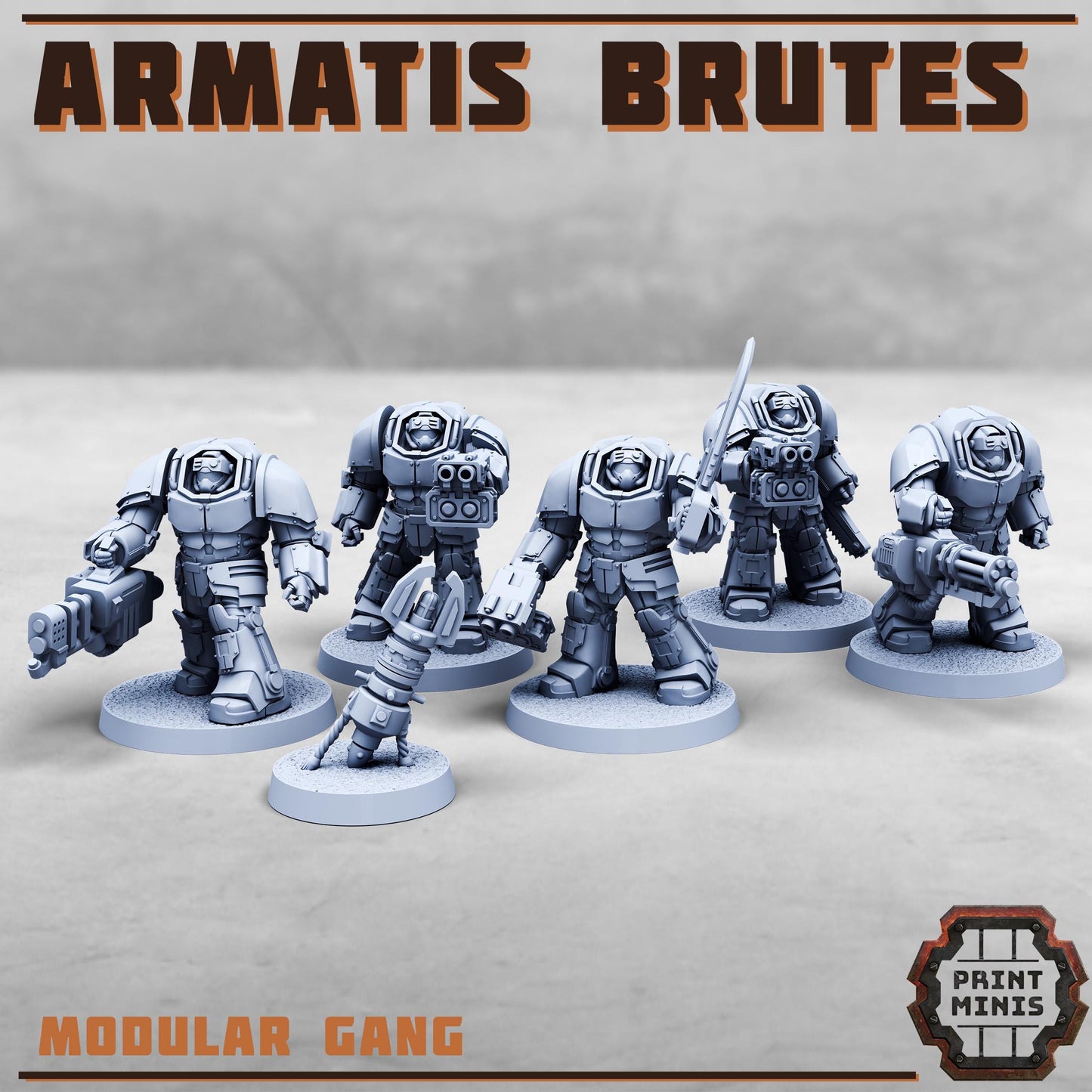 Armatis Mors Warriors - Brutes - Futuristic Marine Army, Sci-Fi Space Warriors by Print Minis