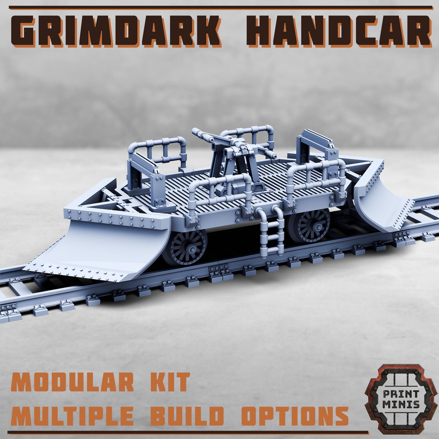 Grimdark Handcar - Sci-Fi Space Industrial Steampunk Train by Print Minis