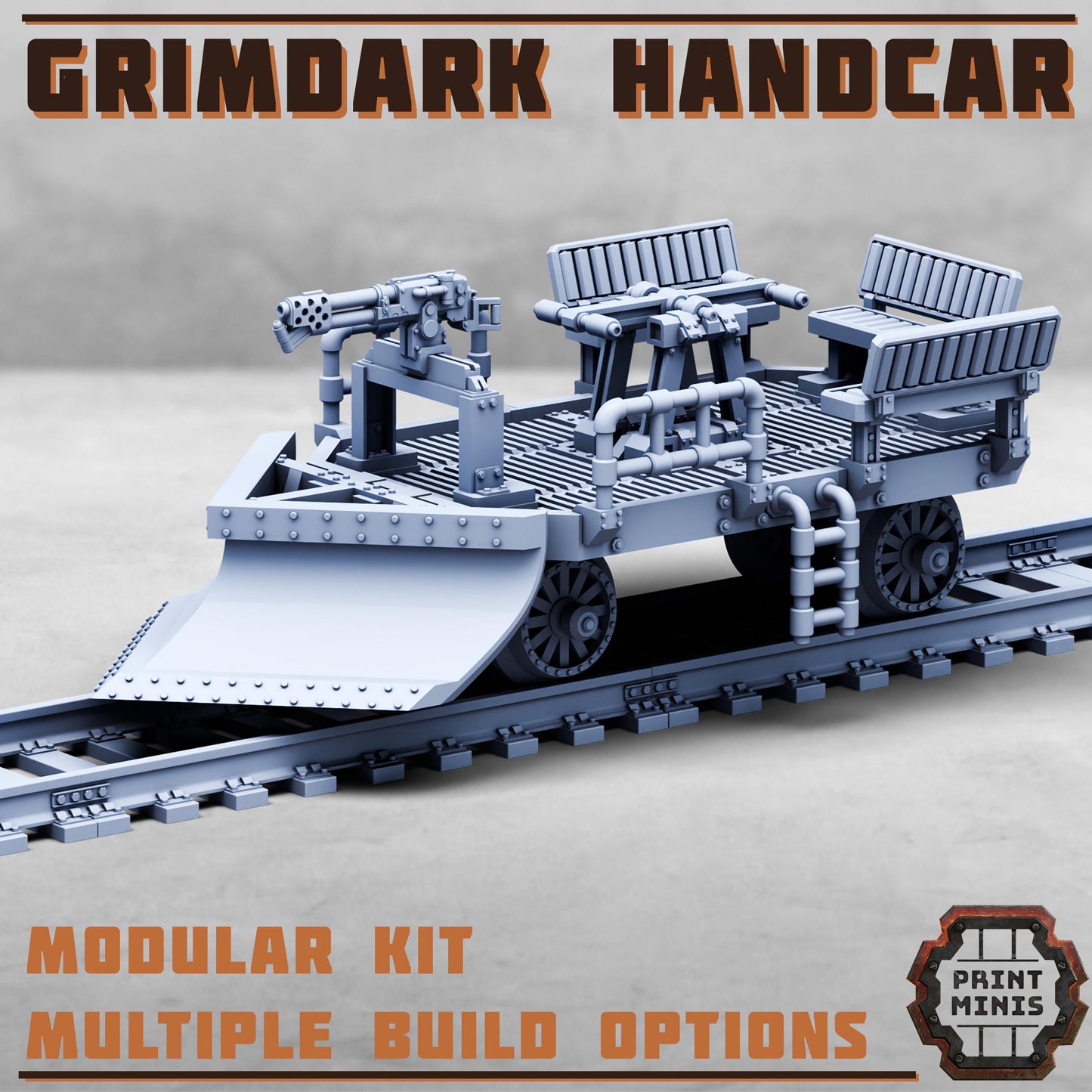 Grimdark Handcar - Sci-Fi Space Industrial Steampunk Train by Print Minis