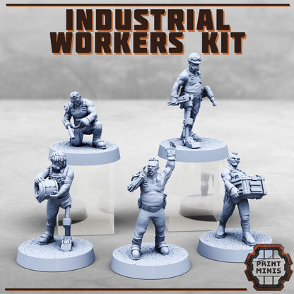 Industrial Workers -  Sci-Fi Grimdark Civilians by Print Minis