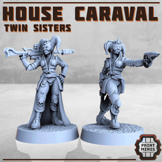 House Caraval - twin sisters -  Sci-Fi Grimdark Splicers by Print Minis