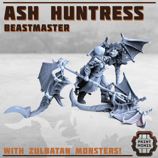 Ash Huntress - Beastmaster -  Sci-Fi Grimdark Mercenaries by Print Minis