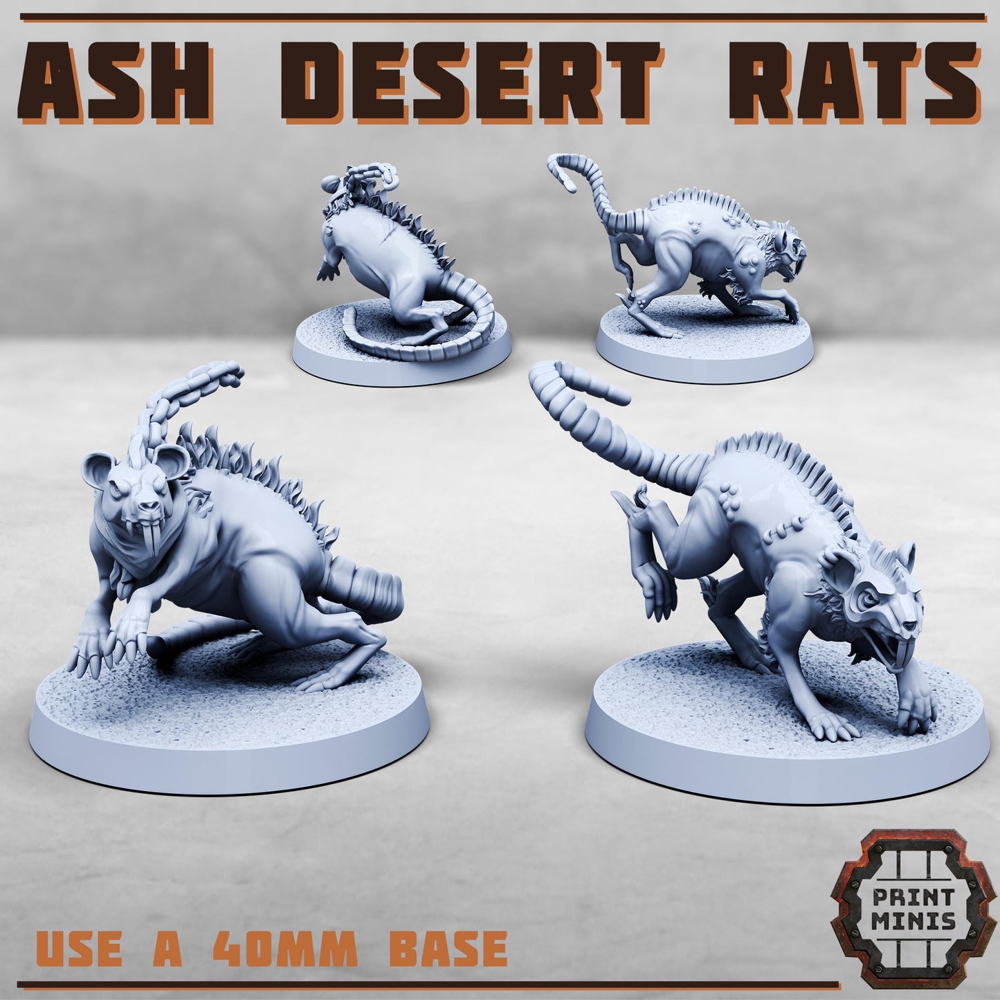 Ash Desert Rats x2 -  Sci-Fi Grimdark Splicers by Print Minis