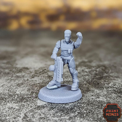 City Watch Police Enforcers -  Sci-Fi Grimdark Tech Hunter Mercenaries by Print Minis