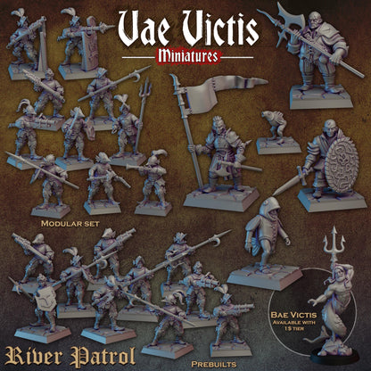 Modular Mercenary River Patrol Miniatures, Bits and Weapon Conversions Fantasy by Vae Victis, perfect for Fantasy tabletop Wargames