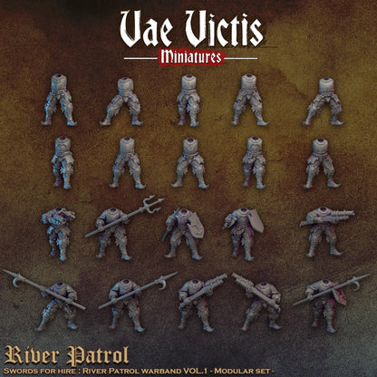 Modular Mercenary River Patrol Miniatures, Bits and Weapon Conversions Fantasy by Vae Victis, perfect for Fantasy tabletop Wargames