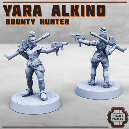 Yara Alkino - Bounty Hunter -  Sci-Fi Grimdark Miner Gang Mercenaries by Print Minis