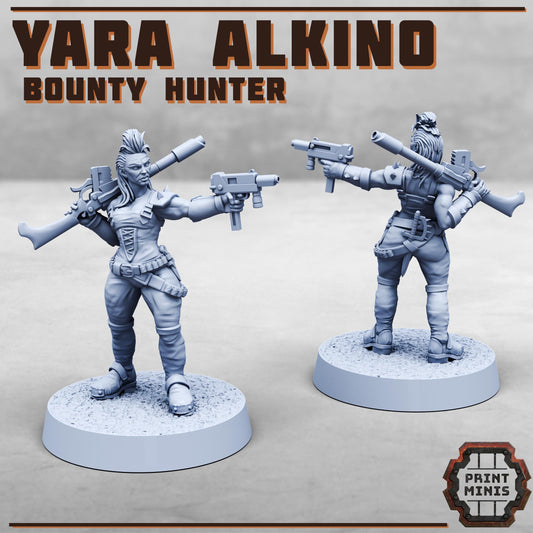 Yara Alkino - Bounty Hunter -  Sci-Fi Grimdark Miner Gang Mercenaries by Print Minis