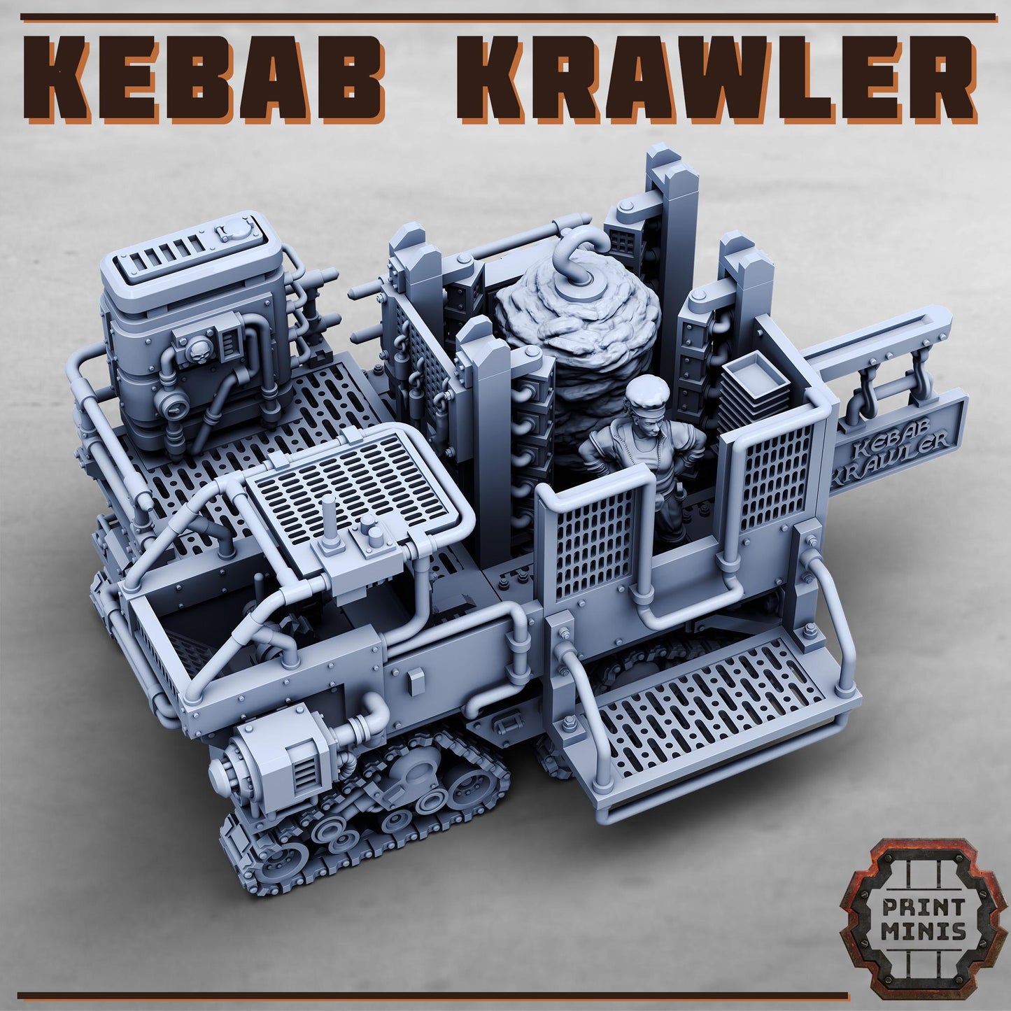 The Kebab Krawler w/ Chef - Sci-Fi Grimdark Mercenaries by Print Minis
