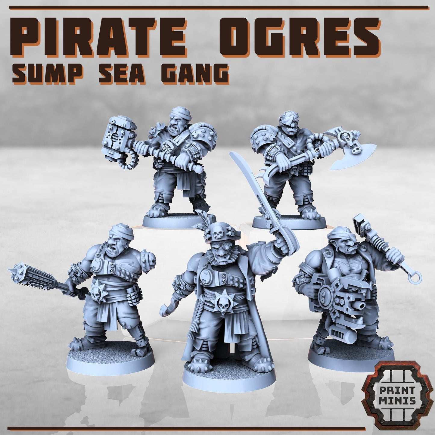 Male Pirate Ogres -  Sci-Fi Grimdark Ogres by Print Minis