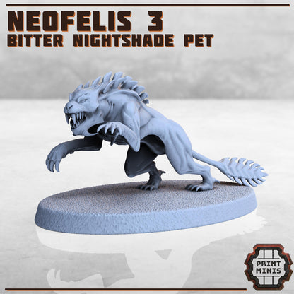 Neofelis - Bitter Nightshade Gang Pets -  Sci-Fi Grimdark City Skirmish Warfare Female Mercenaries by Print Minis