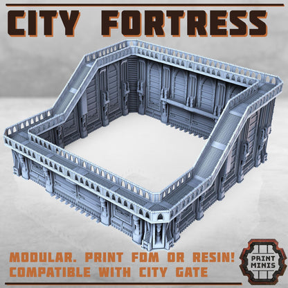 City Fortress - Sci-Fi Space Industrial Terrain by Print Minis
