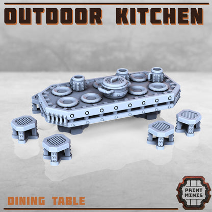 Outdoor Kitchen - Sci-Fi Kitchen Terrain -  Sci-Fi Grimdark Civilians by Print Minis