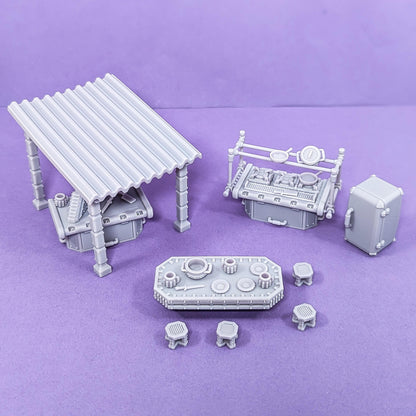 Outdoor Kitchen - Sci-Fi Kitchen Terrain -  Sci-Fi Grimdark Civilians by Print Minis