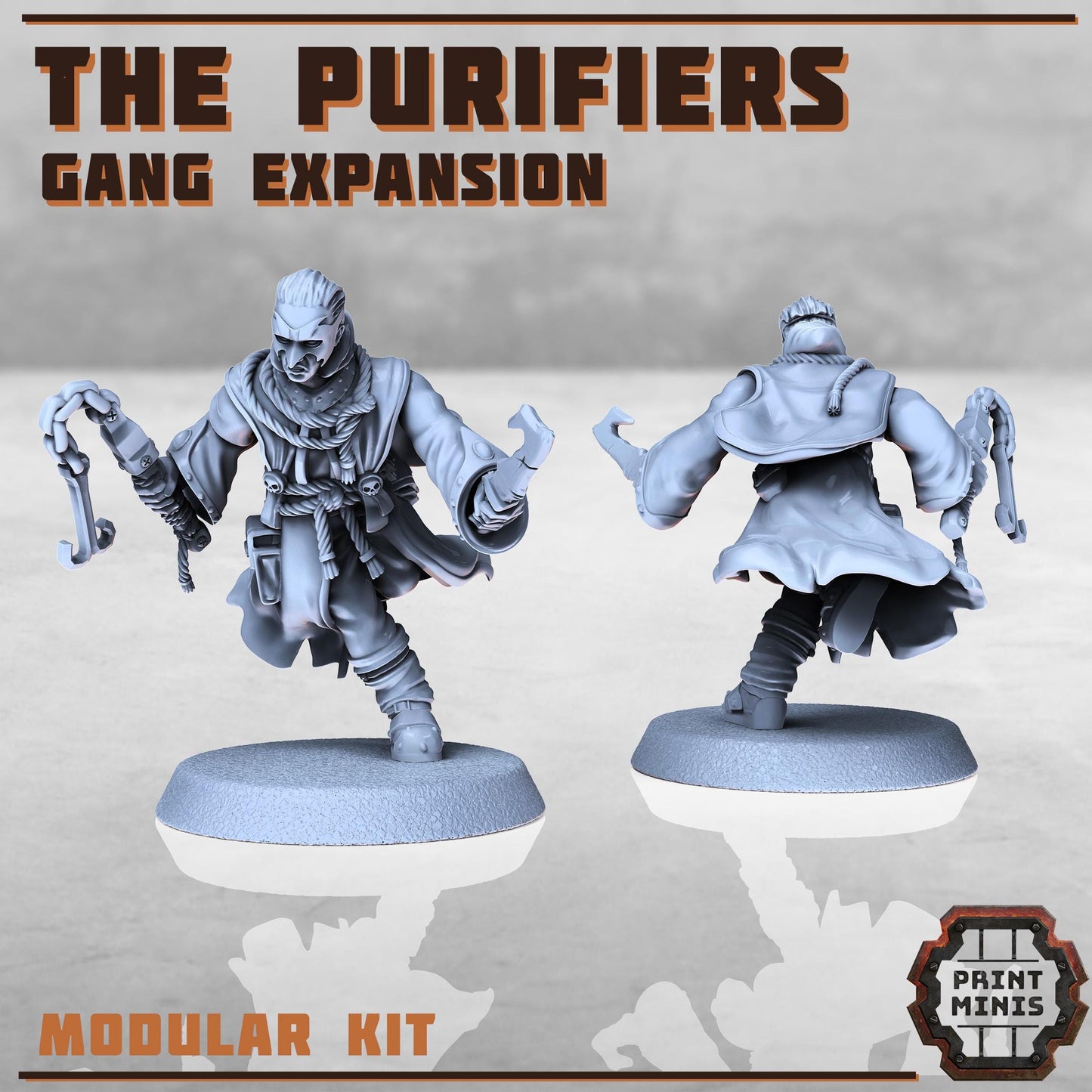 Purifier Gang - Expansion -  Sci-Fi Grimdark City Skirmish Warfare Purifier Mercenaries by Print Minis