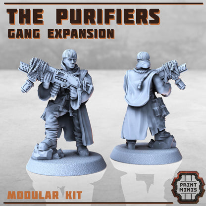 Purifier Gang - Expansion -  Sci-Fi Grimdark City Skirmish Warfare Purifier Mercenaries by Print Minis