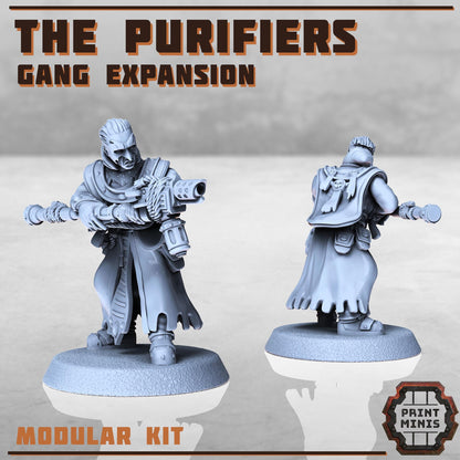 Purifier Gang - Expansion -  Sci-Fi Grimdark City Skirmish Warfare Purifier Mercenaries by Print Minis