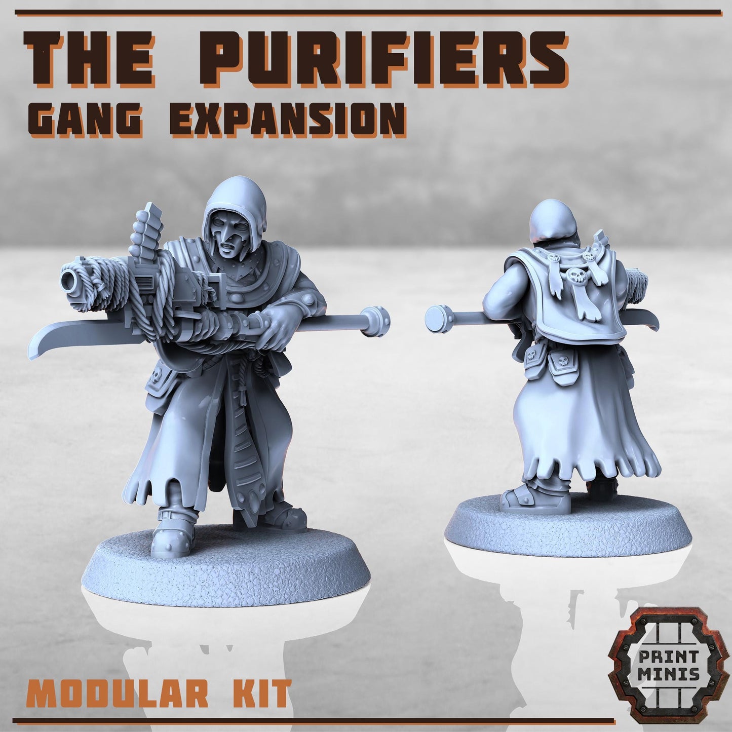Purifier Gang - Expansion -  Sci-Fi Grimdark City Skirmish Warfare Purifier Mercenaries by Print Minis