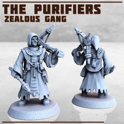 The Purifiers - Zealous Gang -  Sci-Fi Grimdark City Skirmish Warfare Purifier Mercenaries by Print Minis