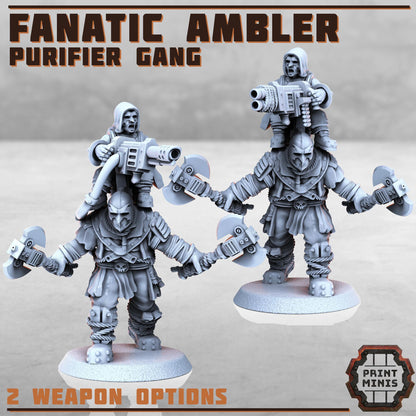 Fanatic Ambler - Purifier Gang -  Sci-Fi Grimdark City Skirmish Warfare Purifier Mercenaries by Print Minis