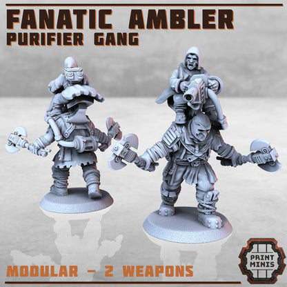 Fanatic Ambler - Purifier Gang -  Sci-Fi Grimdark City Skirmish Warfare Purifier Mercenaries by Print Minis