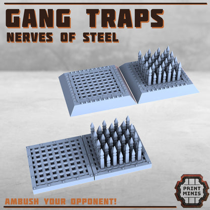 Dieselpunk Gang Traps -  Sci-Fi Grimdark City Skirmish Warfare Mercenaries by Print Minis