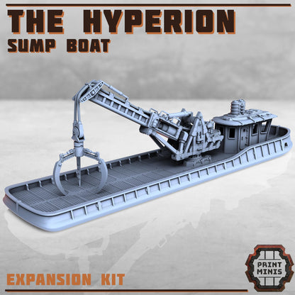 The Hyperion - Sump Boat - Sci-Fi City Skirmish Wargaming Terrain