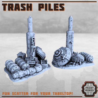 Industrial Trash Piles - Sci-Fi Space Industrial Terrain by Print Minis